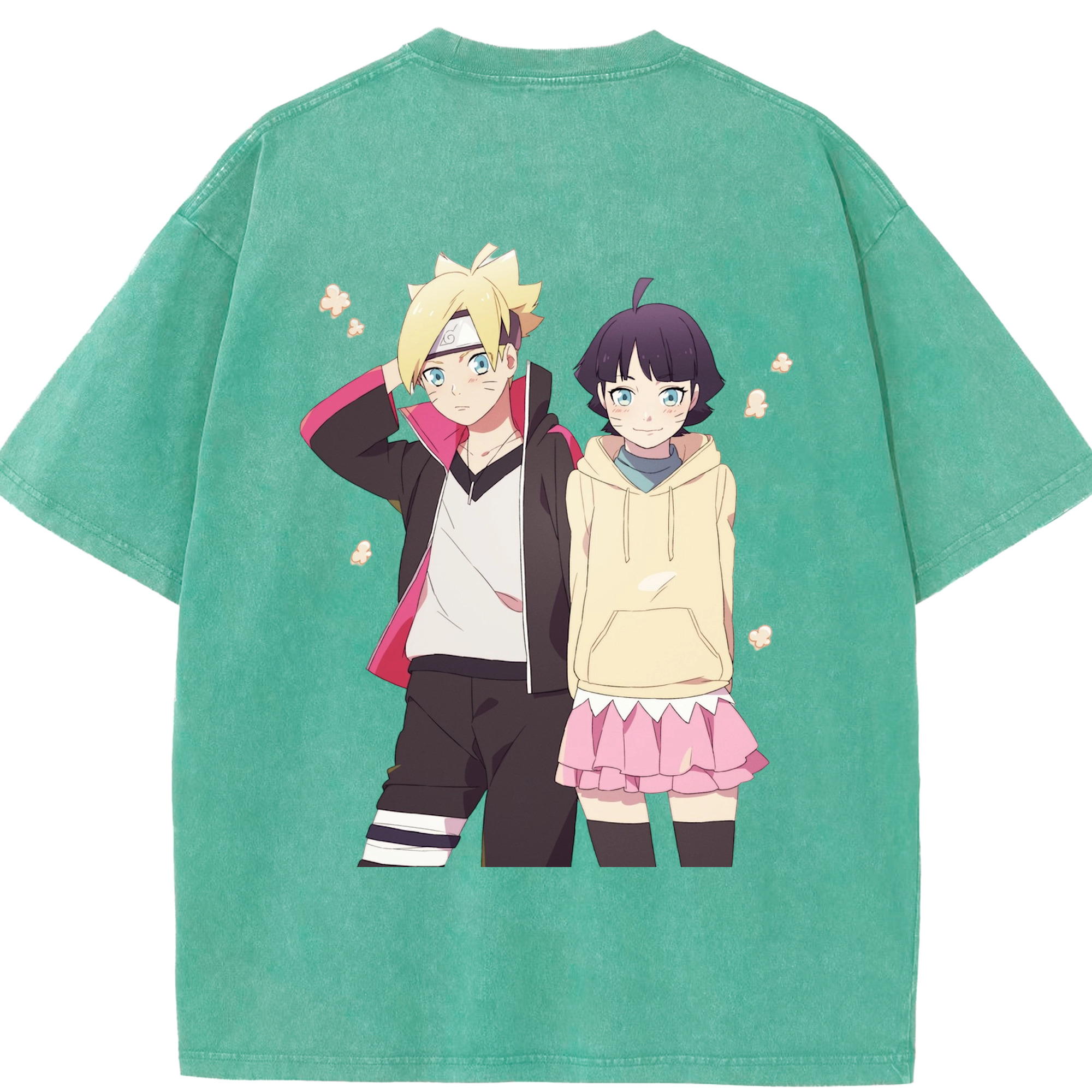 （画像用） NARUTO -ナルト- うずまき ボルト Uzumaki Boruto 綿100% ヴィンテージ風 半袖Tシャツ（背面プリント）